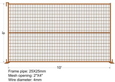 Chine “VICORIA SECRET” TEMPORARY FENCE H6’/1830mmxL10’/3050mm mesh Aperture 2”x4”/50x100mm à vendre