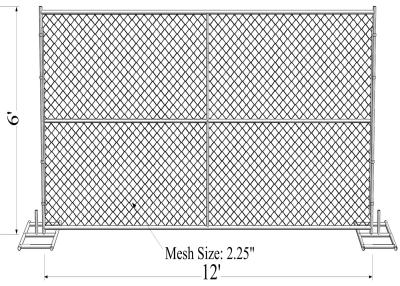 China Portable Chain Link Fence Panels 6x12 and 8x14 For Construction Sites zu verkaufen