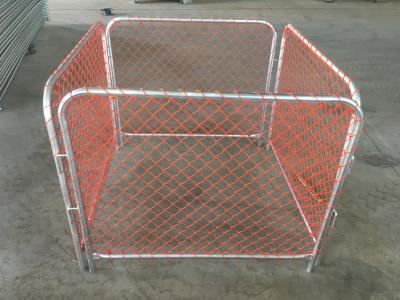 Cina Rubbish Cage 50mm*50mm orange chain link infilled mesh construction barriers in vendita