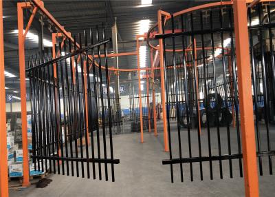 China Pressed spear top galvanized powder coated garrison steel fence 1.8m*2.3m rails SHS 50mm à venda