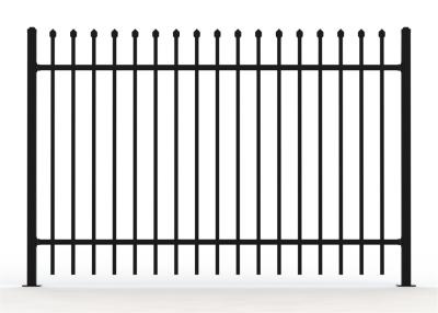 China 2 rails Crimped Spear Garrison Steel Fencing Panels 2.1m*2.4m Rails SHS50mm*1.5mm upright 25mm Spacing 100mm for sale