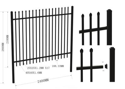 China metal security fence panels*black metal fence panels 1.8m*2.4m for sale