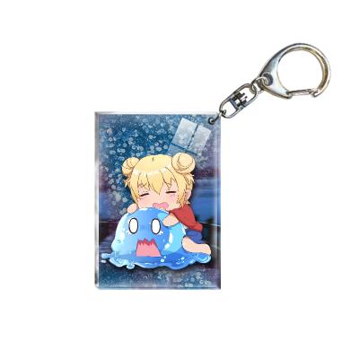 China Custom Printed Anime Quicksand Key Chain Anime Japan Standee Simons Cat Acrylic Flip Key Chain With Your Design for sale