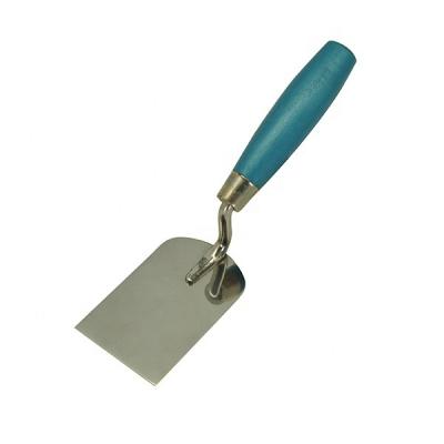 China SQUARE Factory Directly Supply Construction Tools Silver Blue Wood Handle Tile Trowel U Shape Stainless Steel Blade Masonry Trowel for sale