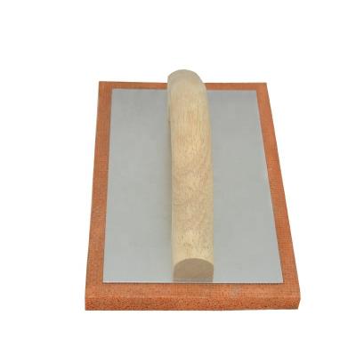 China Cheap Price SQUARE Wood Handle 220mm Panel Masonry Float High Density Rubber Trowel for sale