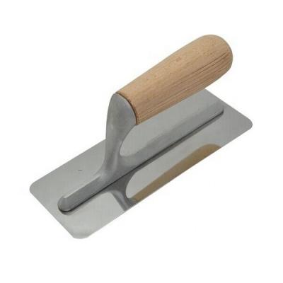 China 200mm Stainless Steel Spatula Plastering Trowel Rounded Wooden Handle for sale