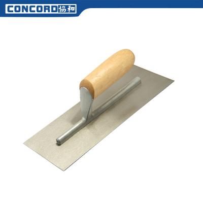 China Carbon Steel Wood Trowel 280mm Carbon Steel Handle Plaster Trowel Building Tools for sale