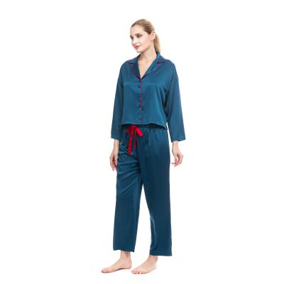 China Factory Supply Breathable Women 2 Piece 100% Luxury Silk Pajamas for sale