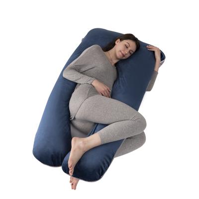 China Full Support U Shape Maternity Cushion Folded Comfortable Body Massage Pillow For Pregnant Woman for sale