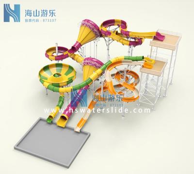 China Water park theme park equipment supplier for spirl slides use in water park for sale