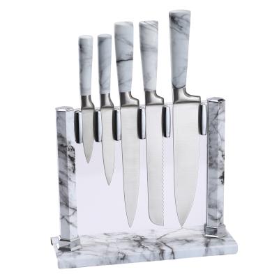 China Disposable Lo Mas Vendido 2020 Marble Handle Knives Kitchen Knife Set Knife Block Liner Set for sale