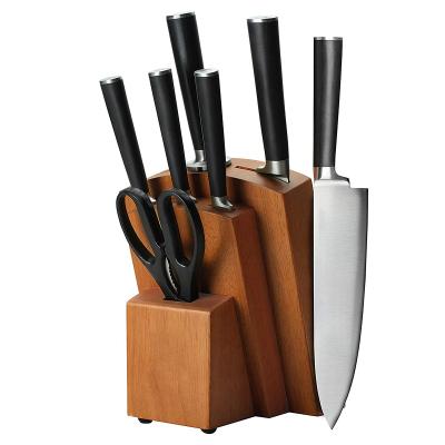 China Yangjiang Disposable Eternal Star Knife Heavy Duty 7 Pieces Set With Wooden Stand for sale