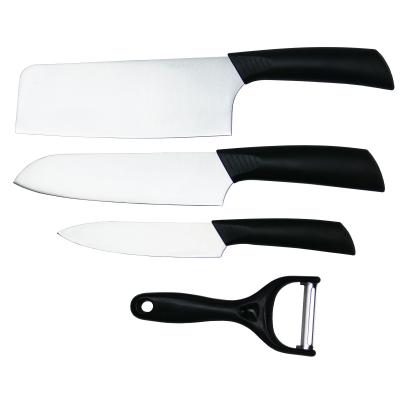 China Disposable Professional Black TPR Handle Sharpness Stainless Steel Kitchen Knife Set for sale