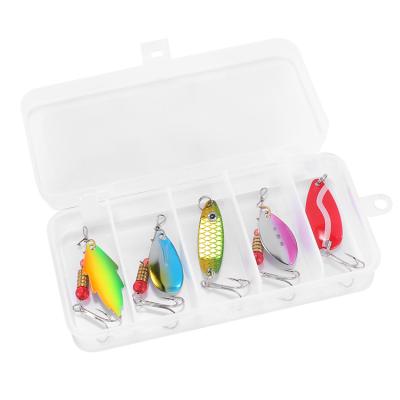 China Wholesale 5pcs Spoon Fishing Lure Bass Lure Bait Set Metal Fishing Lure Kits Y-038-0128 for sale