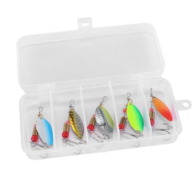 China 5pcs/box Sale High Carbon Triple Sequins Metal Spoon Fishing Lure Set Manufacturer Y-038 for sale