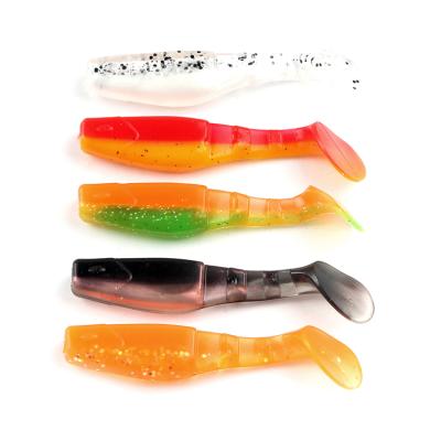 China PVC 6.3g 8.5cm Multi Joint Five-color T-tail Swim Bait Soft Lures False for sale