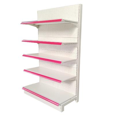 China HT Factory Single Sided Custom Steel Supermarket Gondola Shelving Super Market Shelves Shelf For Store for sale