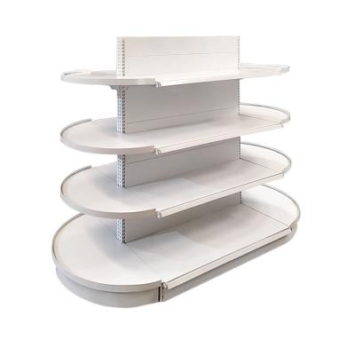 China New HT Double Sided Steel Round Retail Store Supermarket Commodity Display Rack Shelf Shelves for sale