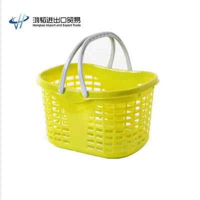 China HT Durable Custom Size Skin Care Supermarket Makeup Plastic Shopping Basket With Handle for sale