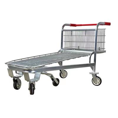 China Durable HT Ziny Plated Cargo Handling Market Large Supermarket Tally Push Cart Trolley for sale