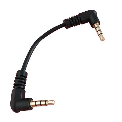 China Speaker 10CM 3.5mm Jack Audio Bent Cable Male to audio aux cable. 4Pole male car for mobile phone for sale