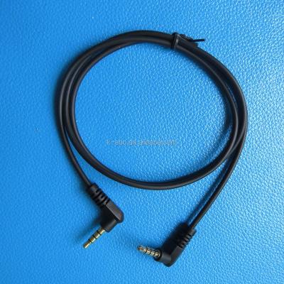 China Malel 90 to aux audio cable. Degree 3.5mm Cable 1meter 4 Poles 3.5mm Male for sale