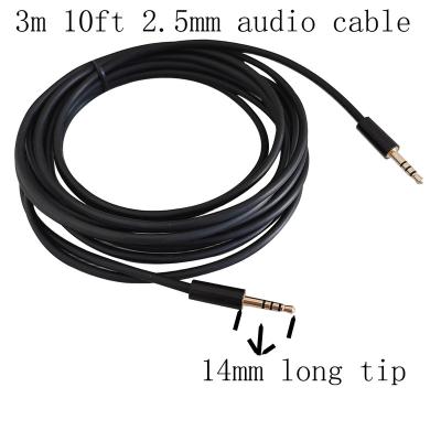 China With 14mm long tip 3meter 10ft 2.5mm male to AUX cable. 2.5mm Male 4 Pole Earphone Audio With 14mm Long Tip for sale