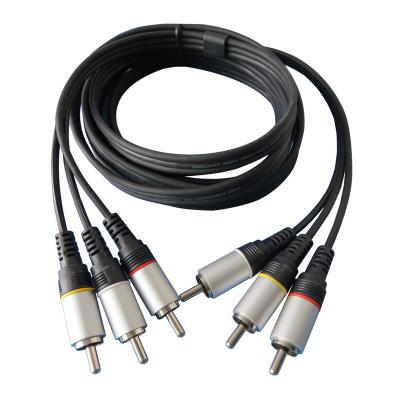 China Speaker 1.50meter TRIPLE 3 RCA PHONO Male Plug For Plugging In Audio Composite Video AV Cable TV Lead for sale