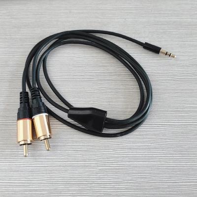 China Speaker 3.5mm Stereo To 2rca Cable Gold Plated 1meter 3FT for sale