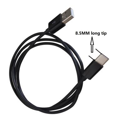 China MP3 / MP4 Player Type C USB 2.0 Cable For Data Transfer And Charging 1meter With 8.5mm Long Tip for sale