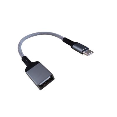 China Mobile Phone Aluminum Alloy Type C Male To USB A Female OTG Adapter Cable For Hard Disk. for sale