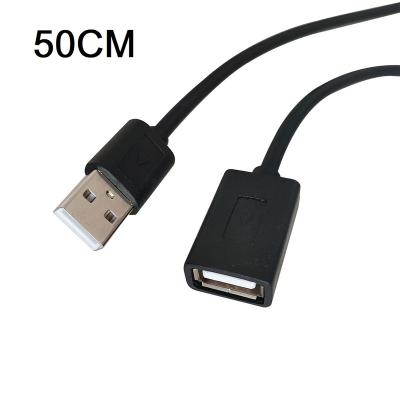 China MP3/MP4 Player 50cm USB 2.0 Extension Supplement Cable Cord M/F Common Type A Male To Female Black for sale