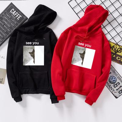 China Sustainable Men Hoodie Set Sweatshirt 50 Cotton 50 Polyester Long Sleeve Printed Pullover Oversized Hoodies Black Wholesale for sale