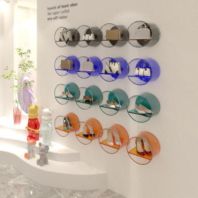 China Wall Mount Round Acrylic Frame Display Rack for Displaying Wiper and Product Display for sale