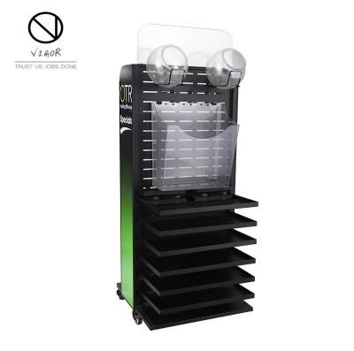 China Good Stand Acrylic Candy Display Rack with Wheels Eco-friendly and Custom Logo Design for sale