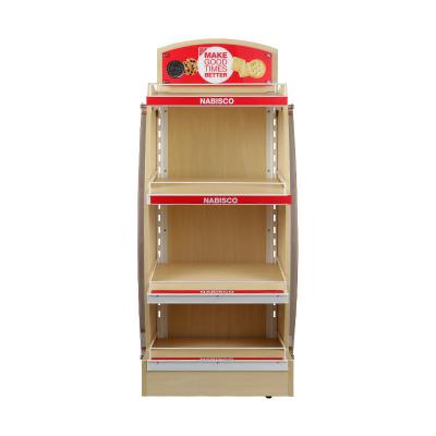 China Commercial Sectional Display Furniture for Bakery Advertising Wood Bakery Display Rack for sale