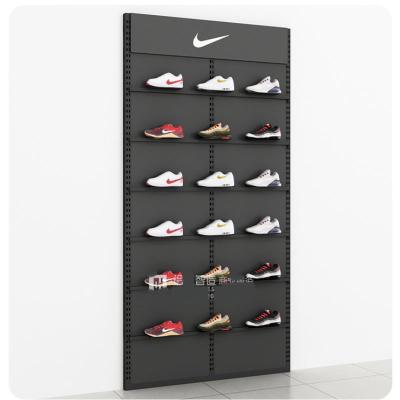 China Home Furniture Wooden Wall Mounted Sneaker Shoe Display with LED Shelves and Function for sale