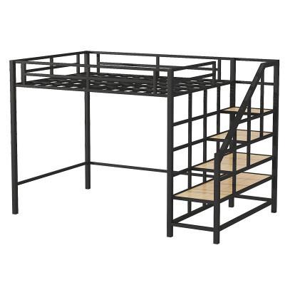 China Sterk bed frame modern dubbel bed met bureau en opslag laden Te koop