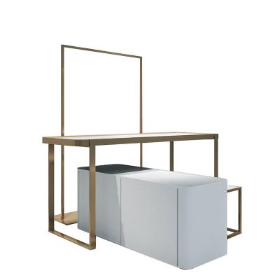 China Golden Apparel Display Rack Clothing Boutique Display Furniture for Kids Set Product for sale