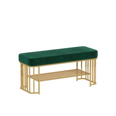 China Metal Living Room Furniture Sofa Ottoman and Velvet Stools for Shoe Organization for sale