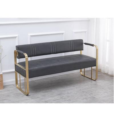 China Modern Living Room Furniture Sofa Set with Single Leather Long Bench and Metal Sectional for sale