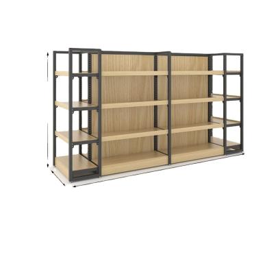 China Modern 2 Tier Wooden Rack Shelving Display for Miniso Cosmetics and Lipsticks Shelf for sale