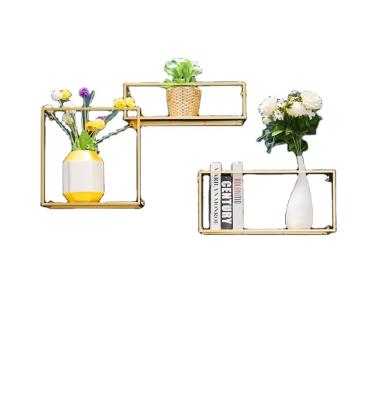 China 3 Pcs Metal Floating Wall Shelves for Modern Living Room Wall Mount Decorations for sale