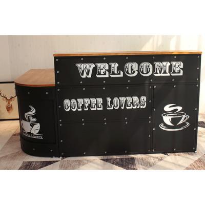 China Commercial Furniture Metal Front Desk Counter for Coffee Shops Reception for sale