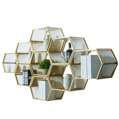 Chine Étagère murale hexagonale en métal pour le stockage sur le mur à vendre