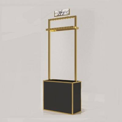 China Free Golden Clothing Store Belt Display Stand Supermarket Rack Design for Retail Shops for sale