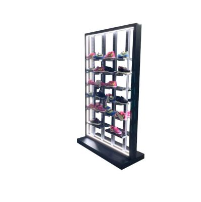 China LED Shoe Rack for Stainless Steel Shoe Store Display Fixture in Home Furniture Style for sale