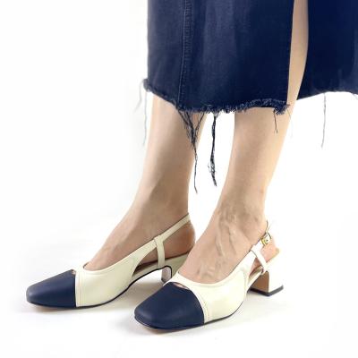 China Air Round Square Professional Design Back Finding Machine Head Light Weight Thick Heeled Heeled Sandals for sale