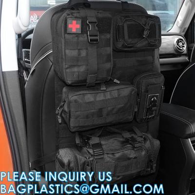 Cina Universal Tactical Seat ​Back Organizer Vehicle Molle Panel Organizer Storage Bag With Detachable Molle Pouch in vendita