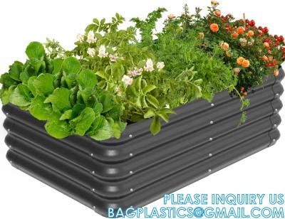 중국 Planter Boxs, Garden Boxes, Galvanized Steel Raised Garden Bed Kit Planter Raised Box With Safety Rubber Edging Strip 판매용